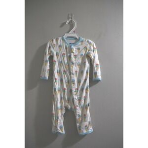 Kickee pant Ice Cream Print Baby One Piece Outfit Pajamas White Blue 0-3M‎
